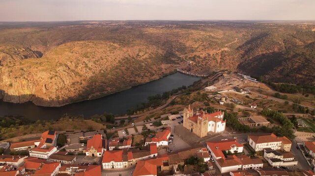 Aerial View City of Miranda do Douro in Portugal
