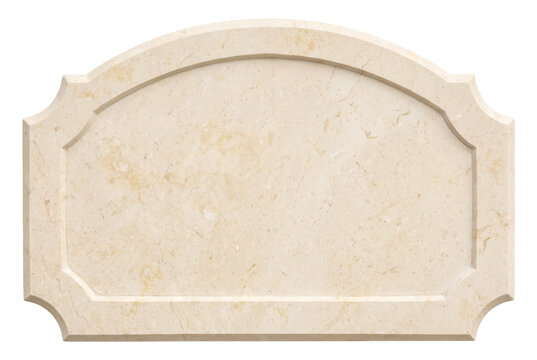 Ornate Cream Marble Plaque with Arched Frame