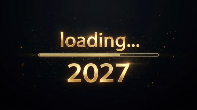 Loading screen with futuristic year 2027 text