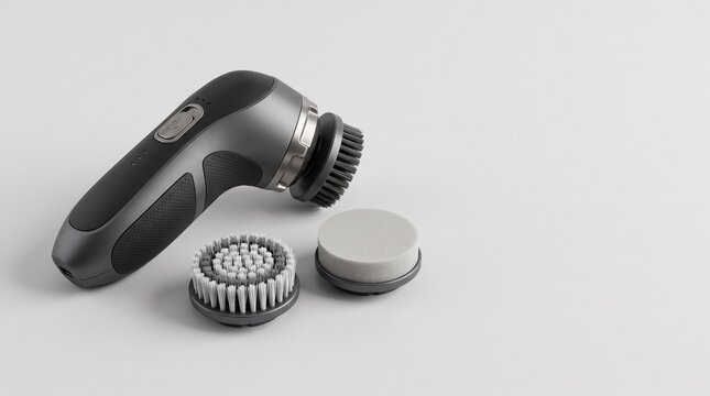 Electric shoe polisher device with interchangeable brush heads for