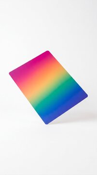 4:3 A blank rectangular card featuring a vibrant rainbow gradient isolated on white background isolated on transparent background, isolated on white background, Vecto