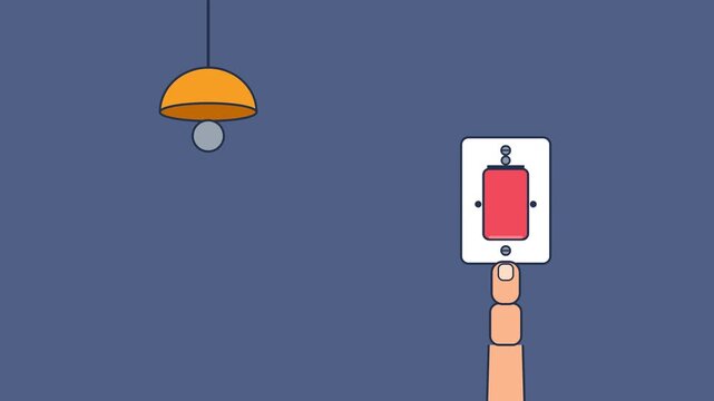 Cartoon finger pressing light switch