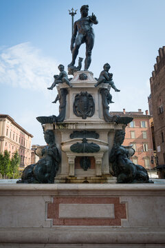 Fountain of Neptune on Piazza del Nettuno in Bologna, Italy