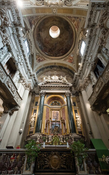 Interior of baroque church Santa Maria della Vita designed in year 1787 by Giuseppe Tubertini, Bologna, Italy