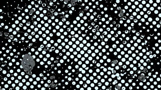 Abstract halftone pattern with distressed ink splatter effect