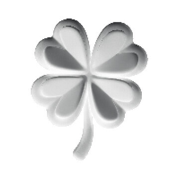 Four leaf clover halftone pattern vector