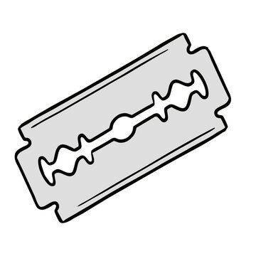 Metal razor blade, double edge shaving blade illustration