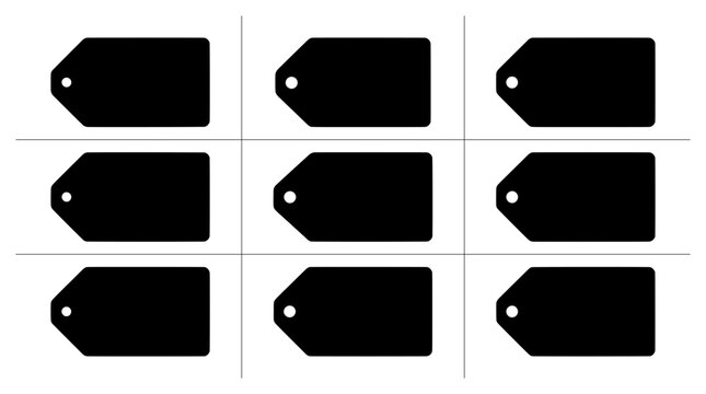 Price tag silhouettes set for retail, shopping and sale labels