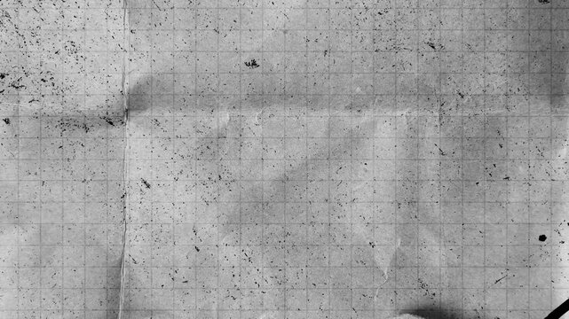 Monochrome Crumpled Paper Texture Motion Background with Distressed Film Grain and Scratches