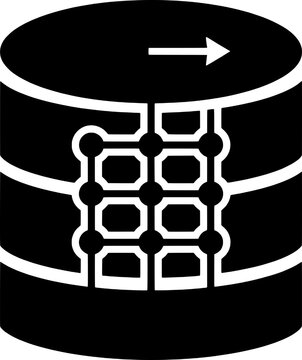 Modern database storage icon with arrow