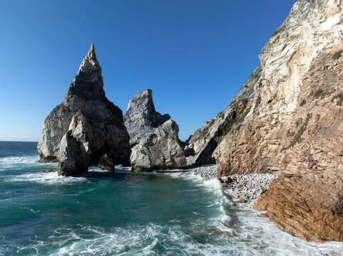 Rocky Atlantic Ocean coast at Cabo da Roca, Portugal