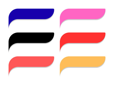 Six colorful speech bubbles arranged in rows for communication and messaging concepts with bubble text box graphic design social media element white background message