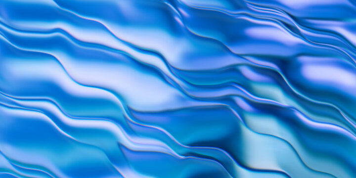 Abstract blue fluid wave texture with luminous contours