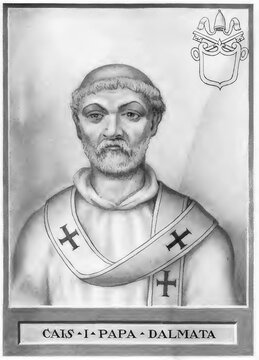 Caius or Gaius (born in Dalmatia) (died 22 April 296) was Bishop of Rome from 17 December 283 to 22 April 296, Historical, digitally restored reproduction from a 19th century original, Caius or Gaius (born in Dalmatia) (died April 22) (296) was Bishop of Rome from December 17, 283 to April 22, 296, Historical, digitally restored reproduction from a 19th century original