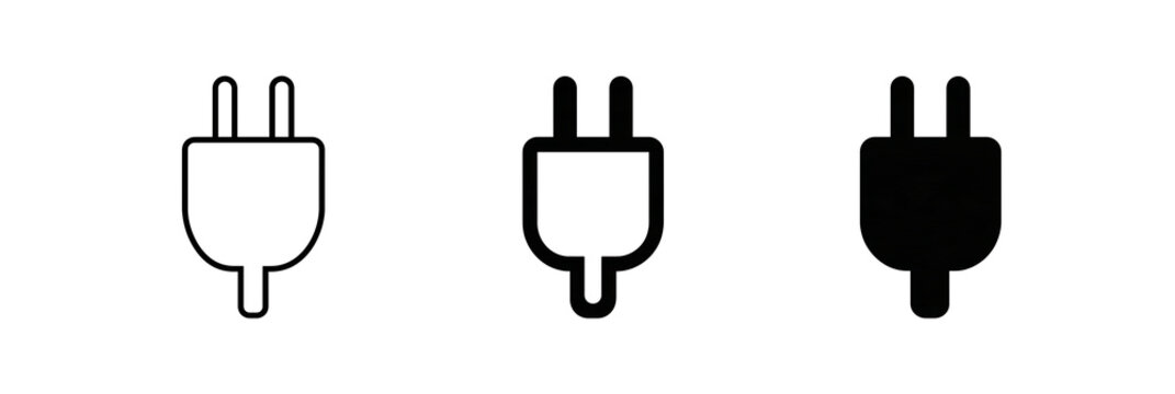 Set of electric plug icons isolated on transparent background for web