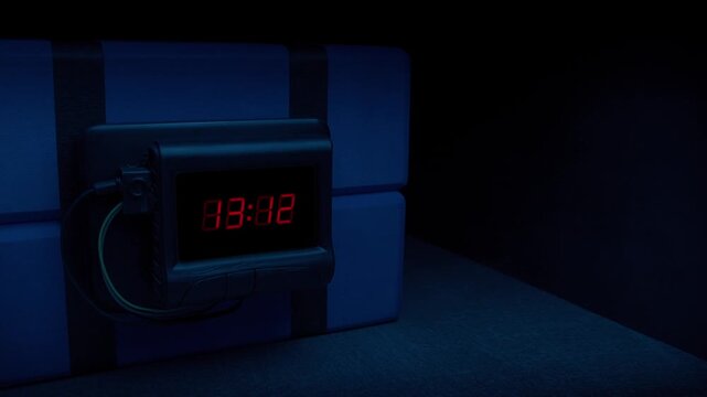 Exploding Bomb With Count Down In The Dark
