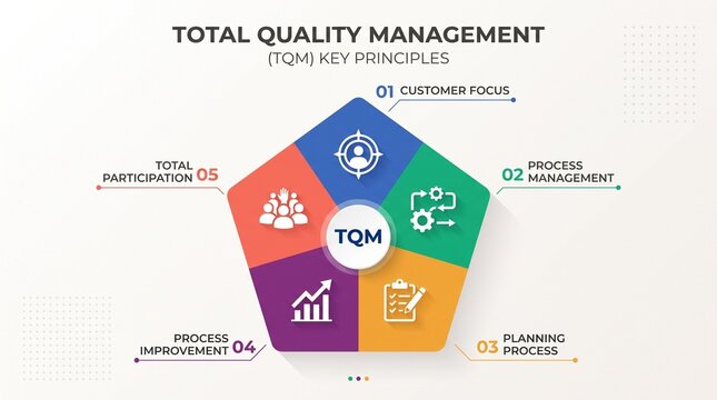 Total quality management principles infographic