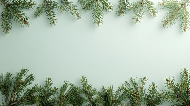Green foliage frame around white space
