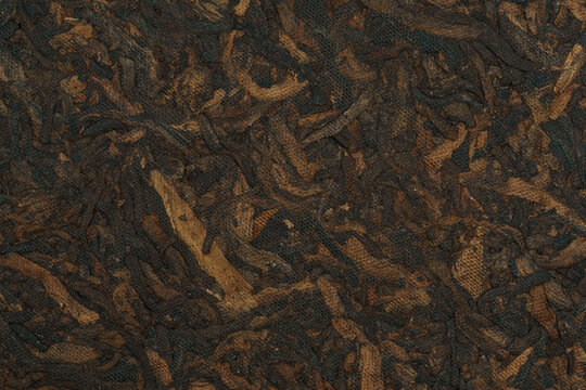 Yunnan shu pu-erh tea leaves close-up