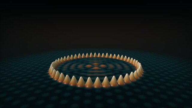 Quantum Corral STM Atom Ring Electron Standing Waves Seamless Loop