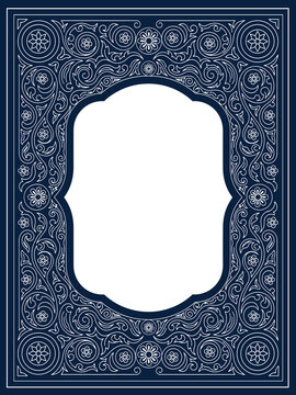 Vintage ornate floral frame with decorative scrollwork