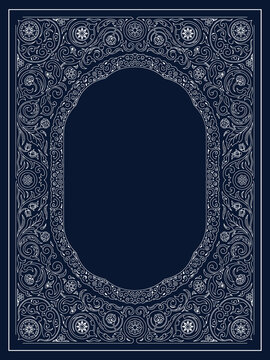 Ornate book cover vintage decorative frame