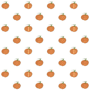 Halloween pumpkin pattern design on white background