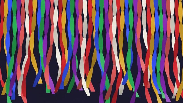 Crepe paper streamers curtain waving loop 4K