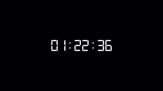 1 Minute 30 Second Countdown Timer Animation, 1 minute 30 seconds modern countdown timer on black background