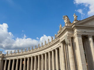 St Peter’s Square Colonnade Against Blue Sky in Vatican City © Massimo Todaro