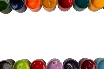 Gouache colorful paints set. Jars of gouache paint isolated on a white background. © Nikolay