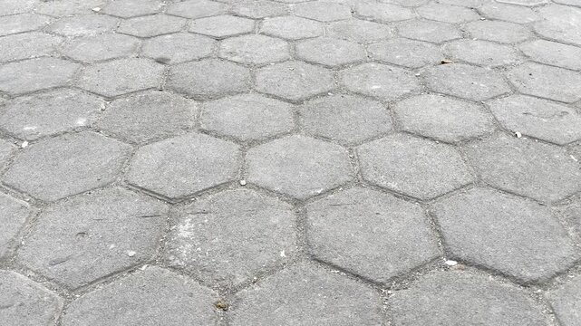 Industrial Hexagonal Paving Block Floor Texture Video