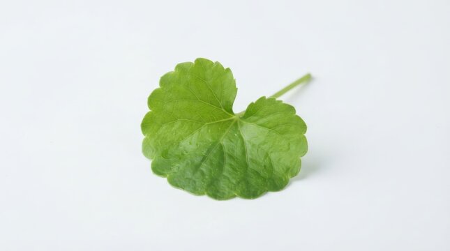 Fresh green gotu kola leaf with stem