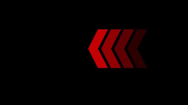 Fast forward white symbols icon symbol animation on black background. Fast forward sign moving right to left a arrow icon.4k video animation.