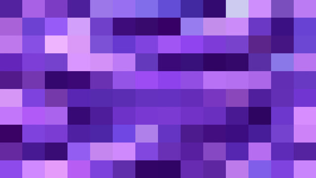 Abstract purple pixelated mosaic background featuring horizontal block patterns and smooth gradient color transitions in a modern minimalist digital art style for creative design.