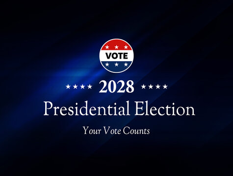 2028 Presidential Election Poster With American Flag and 'Your Vote Counts' Patriotic Message