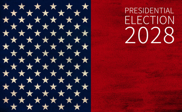 2028 Presidential Election Poster With American Flag