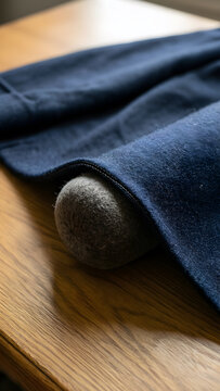 Curved garment seam resting over a tailor's pressing ham for Tailoring techniques and garment construction education