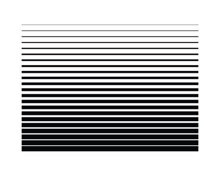 Black Horizontal Lines of Increasing Thickness, Minimalist Line Weight Collection