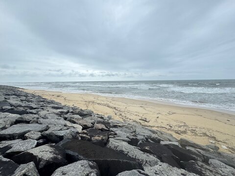 Udupi beach in cloudy season