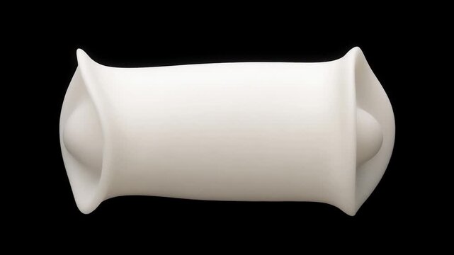 Abstract white organic shape transforming and morphing in a seamless loop against a black background