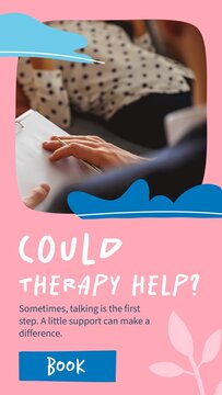 Doodle Mental Stories / Rounded Photos and Handwritten Type for Therapy Appointments and Clinic Promotions / Vertical / Part 06