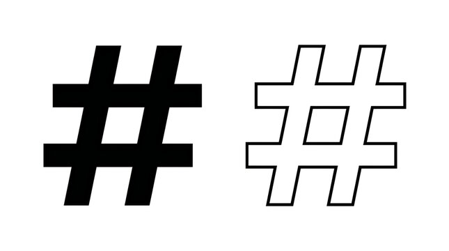 Modern hash symbol with geometric outlines
