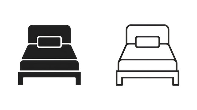 Simple twin beds illustration side by side