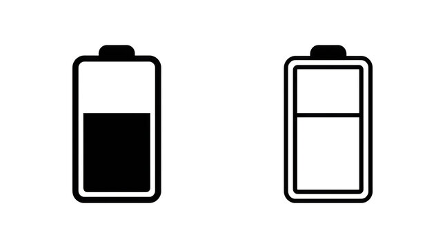 Battery icons showing full and empty levels