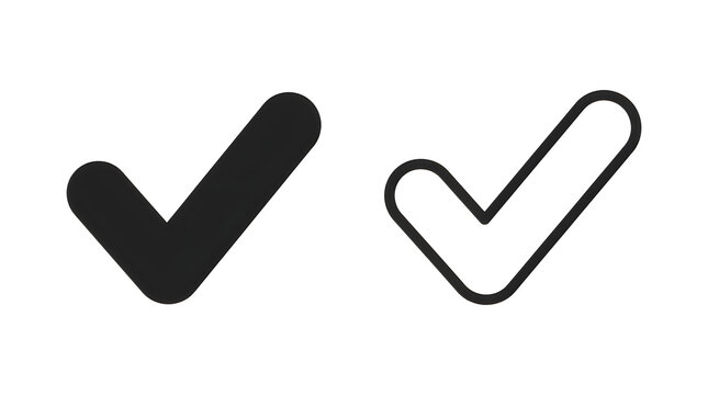 Simple checkmark and outline checkmark icons