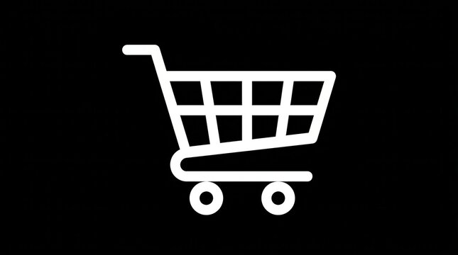Minimalist shopping cart icon for e-commerce and retail design.