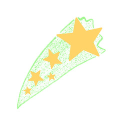Cute shooting star comet illustration with hand drawn style © Chita