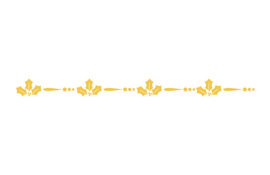 Gold Holly and Berry Christmas Continuous Divider