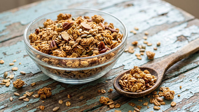 Cereal in a bowl on the table